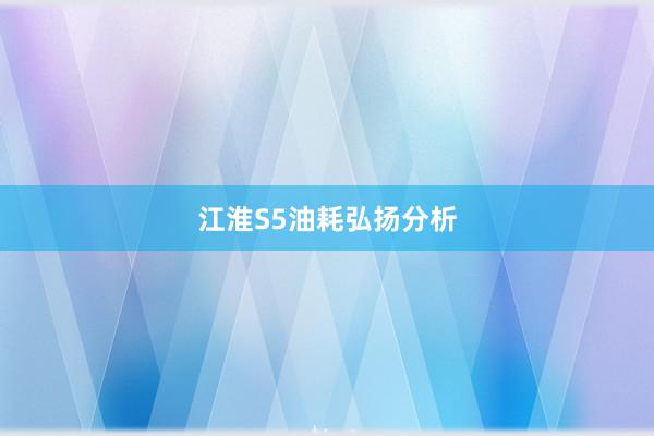 江淮S5油耗弘扬分析