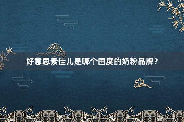 好意思素佳儿是哪个国度的奶粉品牌？